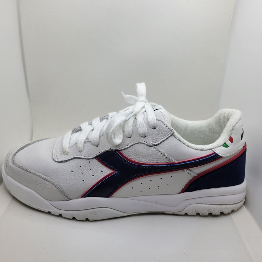 Diadora White and Blue Maverick Americana Size 10 Italian Sneakers